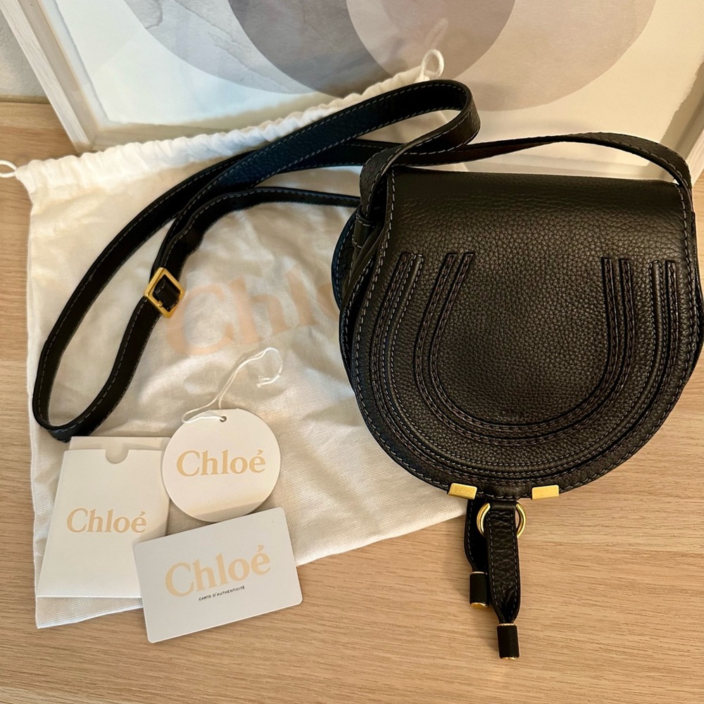Chloé Marcie Small Saddle Bag - black